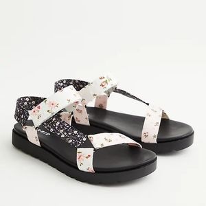 Floral Velcro Strap Sandals